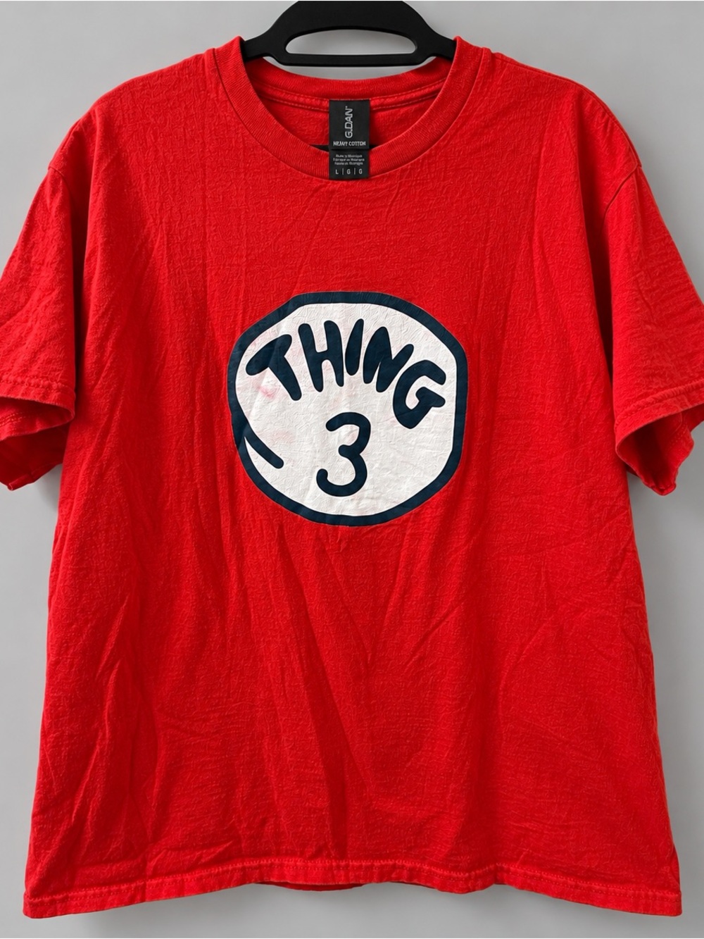 Homemade Thing 3 Dr. Seuss Inspired Red T-Shirt Gildan Large
